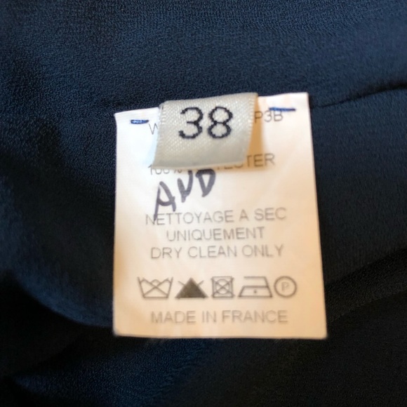 LANVIN Navy Sleeveless Blouse With Ruffles, Size 38 (m), Excellent Condition - Picture 4 of 6